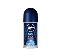 NIVEA Men Cool Kick Extra Dry Cool Blue Deodorant Roll on 50mL | Antiperspirant for Long-Lasting Freshness | Cool Blue Scent | Alcohol-Free