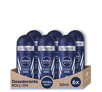 NIVEA MEN Cool Kick Roll-on 6 Pack (6 x 50 ml), Men's Deodorant with a Break of Freshness, Antiperspirant Deodorant for Male Care