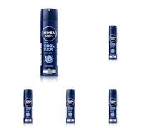 NIVEA Men Cool Kick Spray (150ml), Powerful Anti-Perspirant Deodorant for Men with Derma 72H Active Protection, Cooling Deodorant Spray for Underarms (Pack of 5)