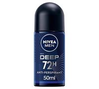 NIVEA Men Deep Black Carbon Roll On (50ml), Roll On Deodorant with 72H of Protection Against Stains and Odours, Strong Anti-Perspirant Developed with MAXXTECH Formula (Pack of 6)