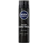 NIVEA MEN Deep Control Shaving Gel in Pack of 6 (6 x 200 ml), Shaving Gel for a Comfortable Shave, Shaving Gel for Men with Black Carbon