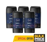 Nivea Men Deep Dark Wood Black Carbon Stick Deodorant 72H Sweat Protect 5-Pack