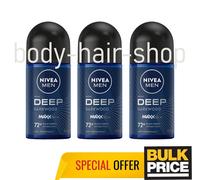 Nivea Men Deep Dark Wood Black Charcoal Roll-On Deodorant 72H Protection 3-Pack