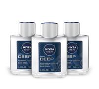 Nivea Men DEEP Refreshing and Hydrating After Shave with Natural Charcoal Aftershave Lotion for Men Soothes Shave Irritation Vanilla and Bourbon Sc