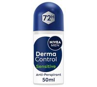 NIVEA MEN Derma Control Sensitive Roll On (6 x 50ml), Anti-Perspirant Formula for Defence Against Odour and Staining, 72H Protection Deodorant for Sensitive Skin, Pack of 6