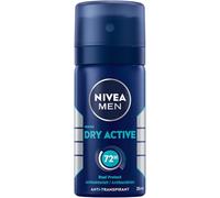 Nivea Men Dry Active Deodorant Spray, Travel Size, Deodorant with 72h Antiperspirant Protection for a Dry Skin Feeling, Antibacterial Deodorant Spray without Ethyl Alcohol (35 ml)