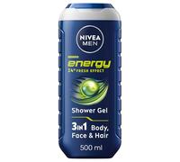 NIVEA MEN Energy Shower Gel (500 ml), Moisturising 3-in-1 Body Wash for Men with Mint Extract, Invigorating and Energising NIVEA MEN Shower Gel (Pack of 6)