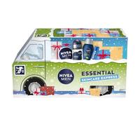 NIVEA MEN ESSENTIAL SKINCARE EXPRESS Skincare Gift Set, 4-Piece Collection | On-the-Go Daily Men's Grooming Kit, Energising Shower Gel, Lip Balm, Anti-Perspirant Roll-On & Creme