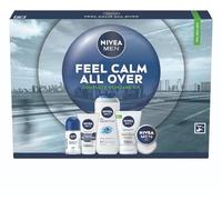 NIVEA MEN Feel Calm All Over Skincare Gift Set (5 Products) - Men Gift Set for Sensitive Skin - Includes Shower Gel, Face Wash, Face Moisturiser, Creme, and Anti-Perspirant