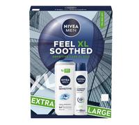 NIVEA MEN Feel Fully Sensitive Skincare Gift Set (8 Products) - Men's Gift Set - Includes Shower Gel, Anti-Perspirant, Face Wash, Shaving Foam, Post Shave Balm, Moisturisers - With Wash Bag