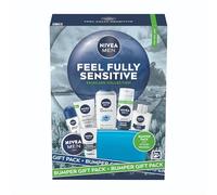 NIVEA MEN Feel Fully Sensitive Skincare Gift Set (8 Products) - Men's Gift Set - Includes Shower Gel, Anti-Perspirant, Face Wash, Shaving Foam, Post Shave Balm, Moisturisers - With Wash Bag
