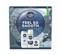 NIVEA MEN Feel So Smooth Skincare Gift Set (3 Products) - Men'sGift Set for Sensitive Skin - Includes Shower Gel, Shaving Foam, and Post Shave Balm