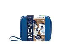 NIVEA MEN Feeling Set To Go - Sensitive Care Gift Set with Shower Gel, Face Wash, Anti-Perspirant & Moisturiser in Washbag