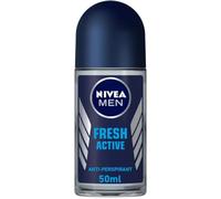 NIVEA MEN Fresh Active Anti-Perspirant Deodorant Roll On (50ml), Men's Anti-Perspirant Deodorant, Fresh Men's Roll On Deodorant + Fresh Masculine Fragrance