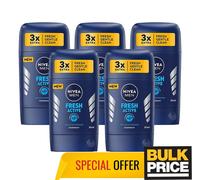 Nivea Men Fresh Active Stick Deodorant Alu-Free 48H Protection Quick Dry 5-Pack