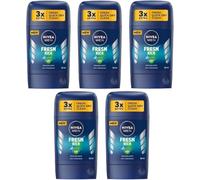NIVEA MEN Fresh Kick Anti-Perspirant Deodorant Stick 50ml (Pack of 5), 72h Fresh Protection