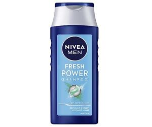 NIVEA MEN Fresh Power Shampoo with Menthol, Silicone Free Hair Shampoo Refreshes and Strengthens Scalp & Hair, pH Optimised Hair Care with Fresh Kick (250 ml)