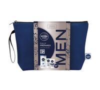 NIVEA MEN Fully Prepared Gift Set (5 Products), Men's Skincare Gift Set with Shower Gel, Face Wash, Moisturiser, Creme, and Washbag, Perfect for