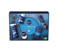 NIVEA MEN Fully Protected Gift Set (5 Pieces), Men's Toiletry Gift Set Includes Shower Gel, Face Wash, Moisturising Cream, After Shave Balm and Anti-Perspirant