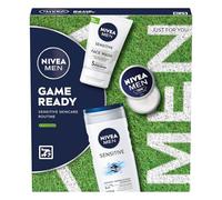 NIVEA MEN Game Ready Gift Set (3 Products), Men's Skincare Gift Set with Shower Gel, Face Wash, and Moisturising Creme, Perfect as Christmas or Birthday Gift