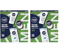 NIVEA MEN Game Ready Gift Set (3 Products), Men's Skincare Gift Set with Shower Gel, Face Wash, and Moisturising Creme, Perfect as Christmas or Birthday Gift (Pack of 2)