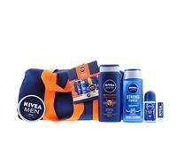 Nivea Men Get Active 6 Piece Gift Set (Shower Gel, Shampoo, Deodorant, Shower Cream, Lip Balm & Bag)