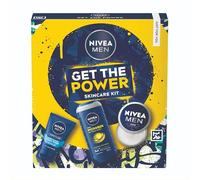 NIVEA MEN Get The Power Gift Set (3 Products) - Men's Skincare Set - Including Shower Gel, Face Wash, and Moisturising Creme, Perfect Christmas Gift to Keep Him Fresh, Protected, and Hydrated