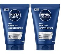 NIVEA MEN Hydrocare Facial Moisturiser XXL (100ml), Men’s Daily Face Cream, Moisturiser for Men with Aloe Vera and Pro-Vitamin B5, for Dry and Sensitive Skin (Pack of 2)