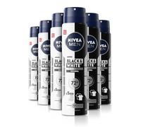 NIVEA MEN Black & White Original Anti-Perspirant Pack of 6 (6 x 250 ml), 72hr Anti-Sweat Deodorant for Men, No Stains on Black and White Clothes