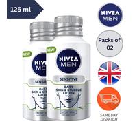 Pack of 3 NIVEA MEN Skin & Stubble Face Moisturiser for Sensitive Skin 125ml