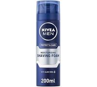 NIVEA MEN Protect and Care Moisturising Shaving Foam, (6 x 200 ml) | Moisturising Shaving Cream with Aloe Vera and Pro Vitamin B5, Beard Care, Ultra-Glide Technology, Protects Skin from Cuts