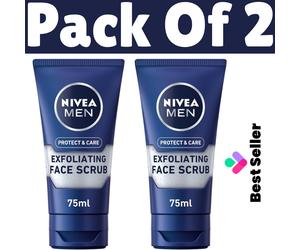 Nivea Men Protect & Care Exfoliating Face Scrub 75ml With Aloe Vera Refreshing