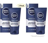 Nivea Men Protect & Care Rehydrating Moisturiser Aloe Vera Vitamin E, 2 x 75ml