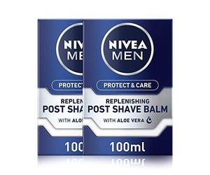 Nivea Men Protect & Care Replenishing Post Shave Balm 100ml - Soothing After-Shave Moisturizer for Smooth Skin (Pack Pf 2)