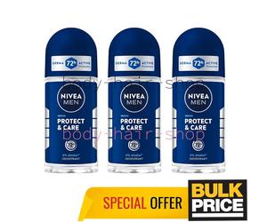 Nivea Men Protect Care Roll-On Deodorant Derma 72H Odor Protection 50ml 3-Pack