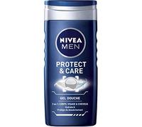 NIVEA MEN Protect & Care Shower Gel (1 x 250 ml) - Enriched with Natural Aloe Vera - 3 in 1 Men's Shower Gel - Face and Hair Cleansing Treatment with Moisturizing Formula