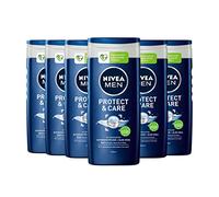 NIVEA MEN Protect & Care Shower Gel (6 x 250 ml), Moisturising Shower Gel with Aloe Vera, Mild Shower for Masculine Nourished Skin