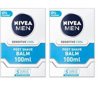NIVEA MEN Sensitive Cooling Post Shave Balm with Zero Percent Alcohol (100 ml) After Shave Balm for Men, Men's Skin Care and Shaving Essentials (Pack of 2)