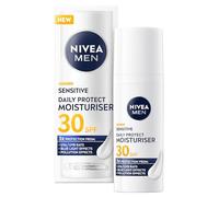 NIVEA MEN Sensitive Daily Protect Moisturiser for Men, SPF 30, 50 ml | Daily Sun Protection Moisturiser with Chamomile Extract, 3x Protection from UVA/UVB Rays, Blue Light and Pollution Effects
