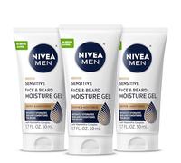 NIVEA MEN Sensitive Face and Beard Moisture Gel, Gentle Face and Beard Moisturizer for Men Instantly Hydrates Skin and Conditions Facial Hair, 1.7 Fl Oz Tube, Pack of 3