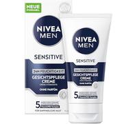 Nivea Men Sensitive Face Care Cream, 24-Hour Moisturising Cream for Sensitive Men's Skin, Soothing Face Cream to Relieve Skin Irritation (75 ml)