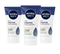 NIVEA MEN Sensitive Face Lotion with SPF 15 Broad Spectrum Sunscreen 3 Pack of 2.5 Fl Oz Tubes