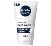 NIVEA MEN Sensitive Face Wash XXL (150ml), Soap-Free Face Wash for Men, Facial Cleanser with Chamomile Extract and Vitamin PRO Complex, Men's Skin Care Essentials