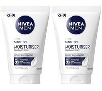 NIVEA MEN Sensitive Facial Moisturiser XXL (100ml), 24H Hydration Moisturiser for Men, Hydrating Face Cream for Sensitive Skin with Chamomile Extract (Pack of 2)
