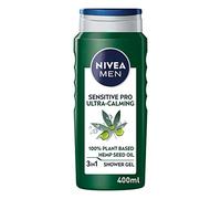NIVEA MEN Sensitive Pro Hemp Shower Gel (400ml), Alcohol-Free Sensitive Skin Men's Shower Gel, Gentle Body Wash For Men with Plant-Based Hemp Seed Oil and Vitamin E