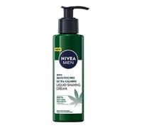 NIVEA MEN Sensitive Pro Ultra Calming Liquid Shaving Cream (200 ml), Shaving Cream Enriched with Hemp Seed Oil and Vitamin E for Stress-Minimisin