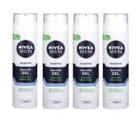 NIVEA MEN Sensitive Shaving Gel Pack of 6 (6 x 200ml) Sensitive Skin Shaving Gel, Shave Gel for Men, Shaving Gel for Irritated & Dry Skin with Witch H