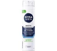 NIVEA MEN Sensitive shaving gel in 6 pack (6 x 200 ml), shaving gel for a smooth and gentle shave, gentle shaving gel for men