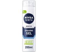 NIVEA MEN Sensitive Shaving Gel Pack of 6 (6 x 200ml) Sensitive Skin Shaving Gel, Shave Gel for Men, Shaving Gel for Irritated & Dry Skin with Witch H
