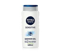 NIVEA MEN Sensitive Shower Gel Pack of 6 (6 x 400ml), Alcohol-Free Sensitive Skin Shower Gel, Gentle Shower Gel for Men, Shower Gel for Irritated Skin